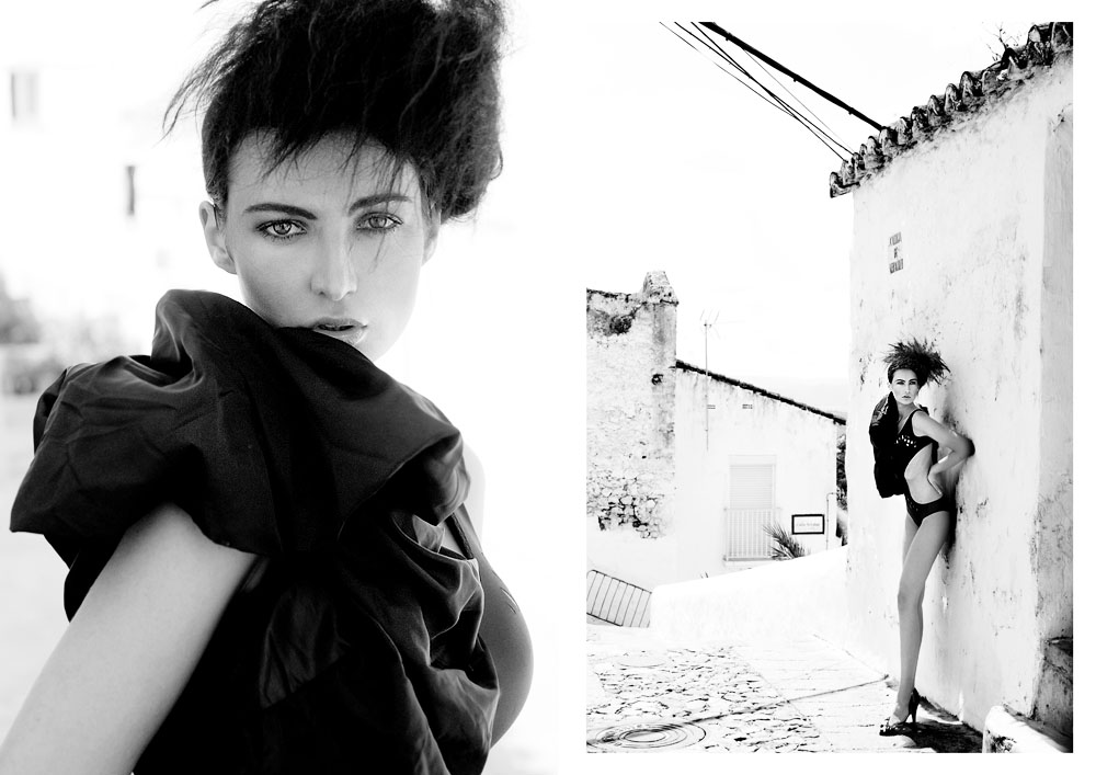 1/3 Advertising for fashion label Tonkha. Location in Spain with photo model Jennifer. Hair and make up by Denise Röttger from Blossom
