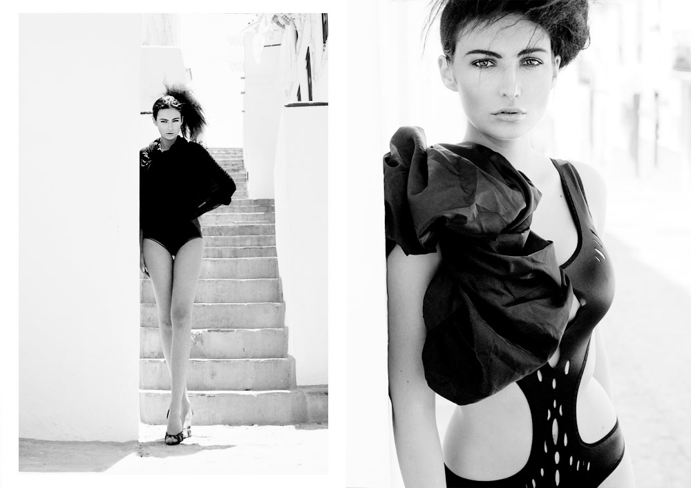 3/3 Advertising for fashion label Tonkha. Location in Spain with photo model Jennifer. Hair and make up by Denise Röttger from Blossom
