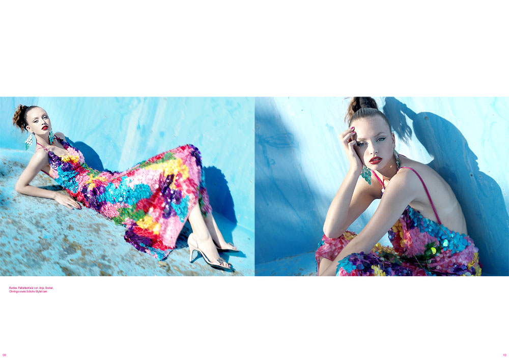 5/8 Editorial for fashion magazine. Fashion from Anja Gockel. Hair and make up by Nadine Thoma and fashion styling by Susanne Marx