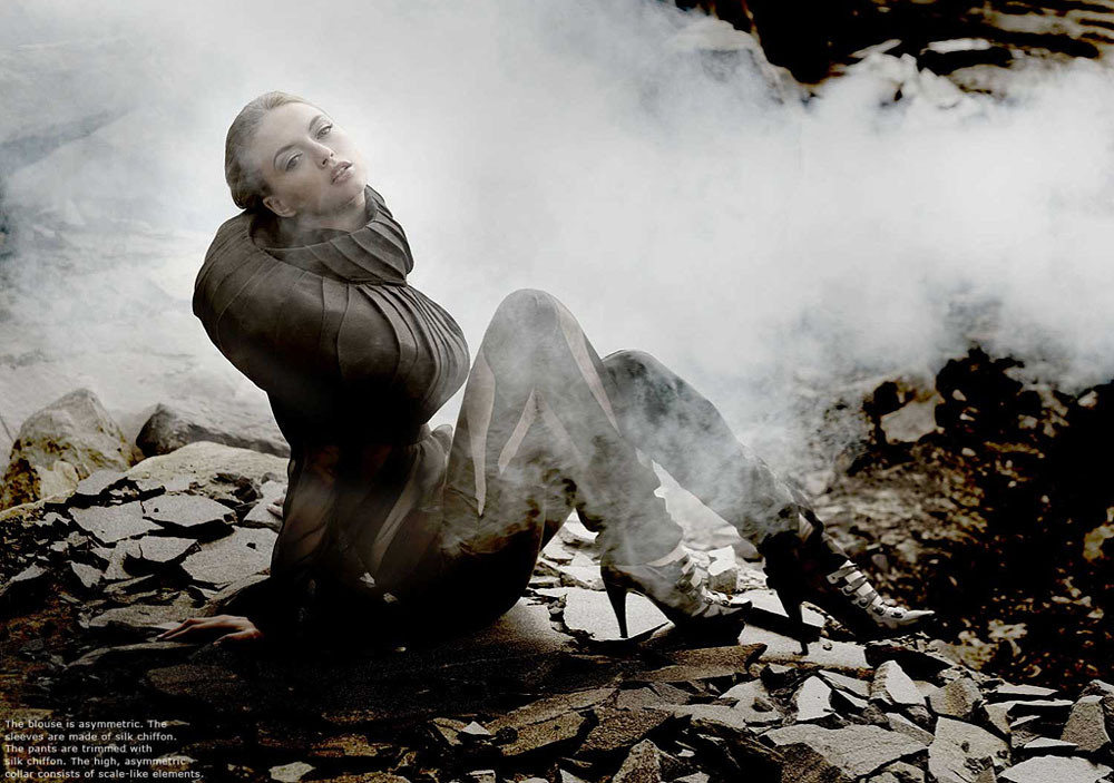 3/8 Editorial for fashion magazine Finetaste. Hair and make up by Lars Rüffert and fashion styling by Guliya Baykieva